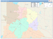Van Zandt County Wall Map Color Cast Style